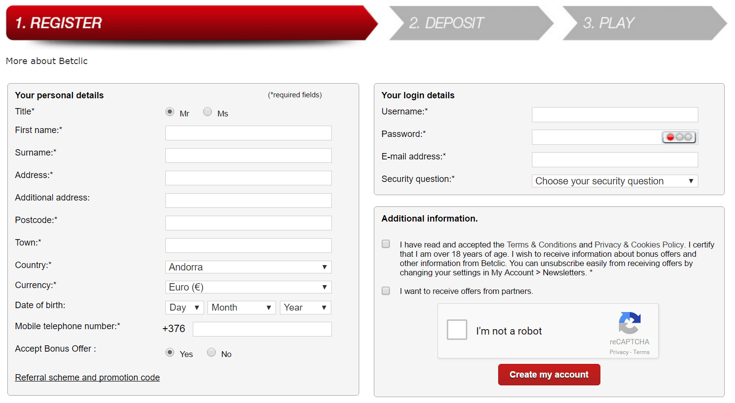 betclic registration