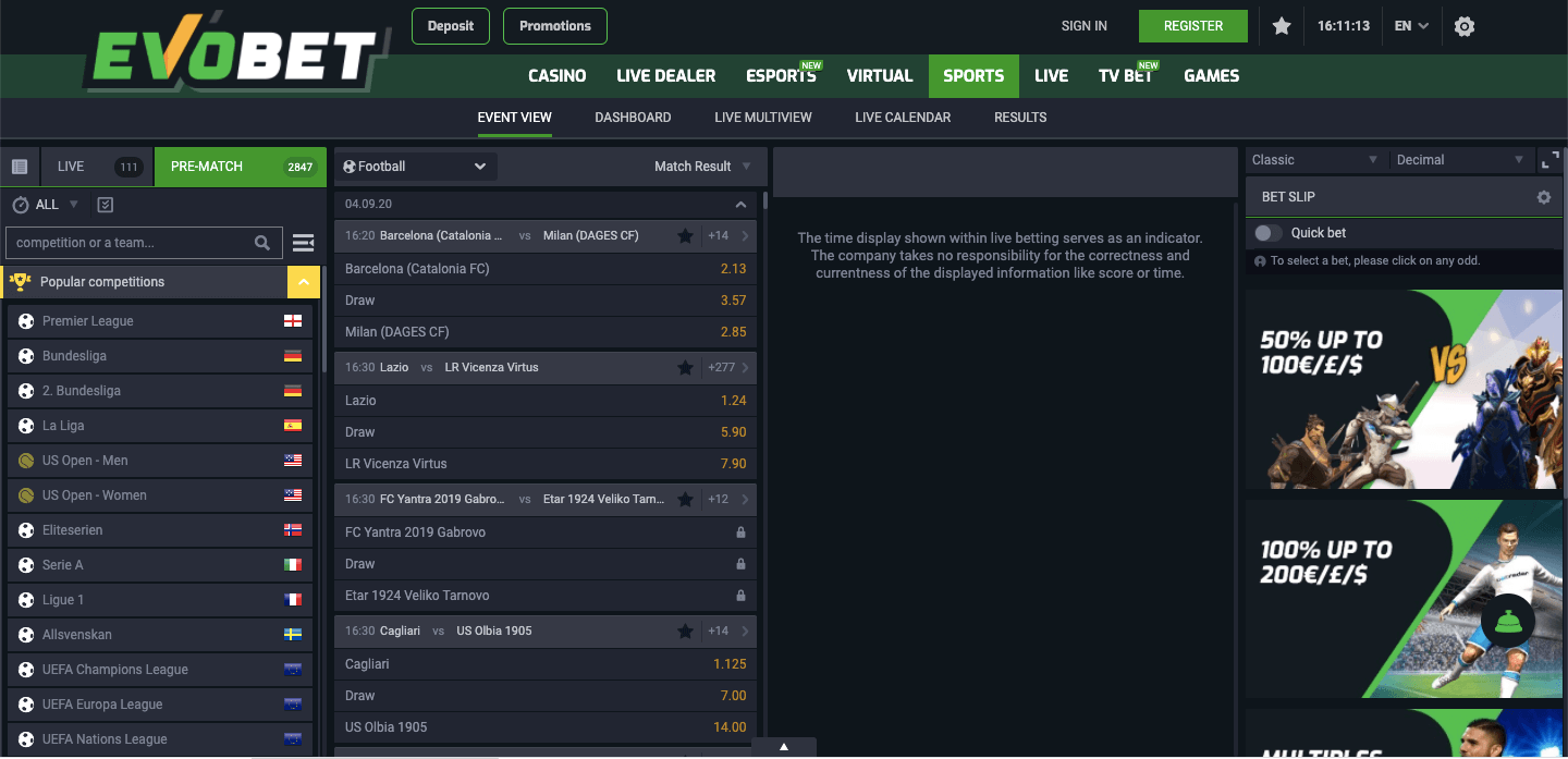 Evobet Screenshot