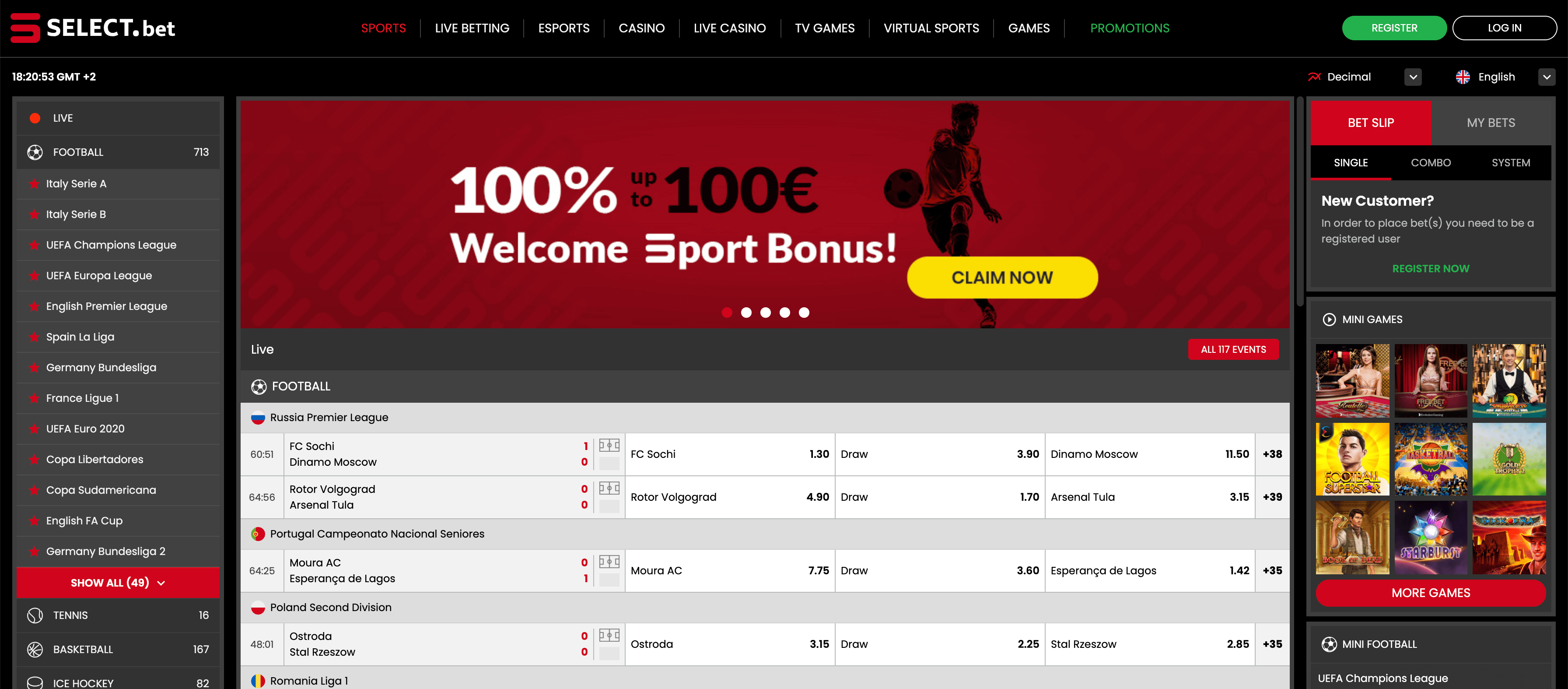 Select.bet Screenshot