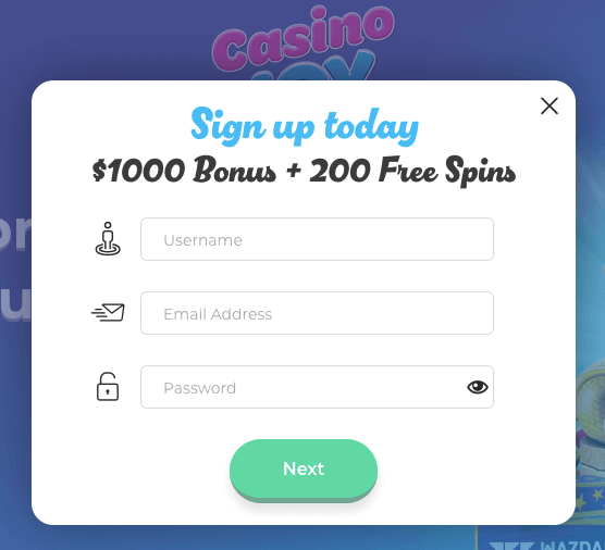 Casino Joy Register