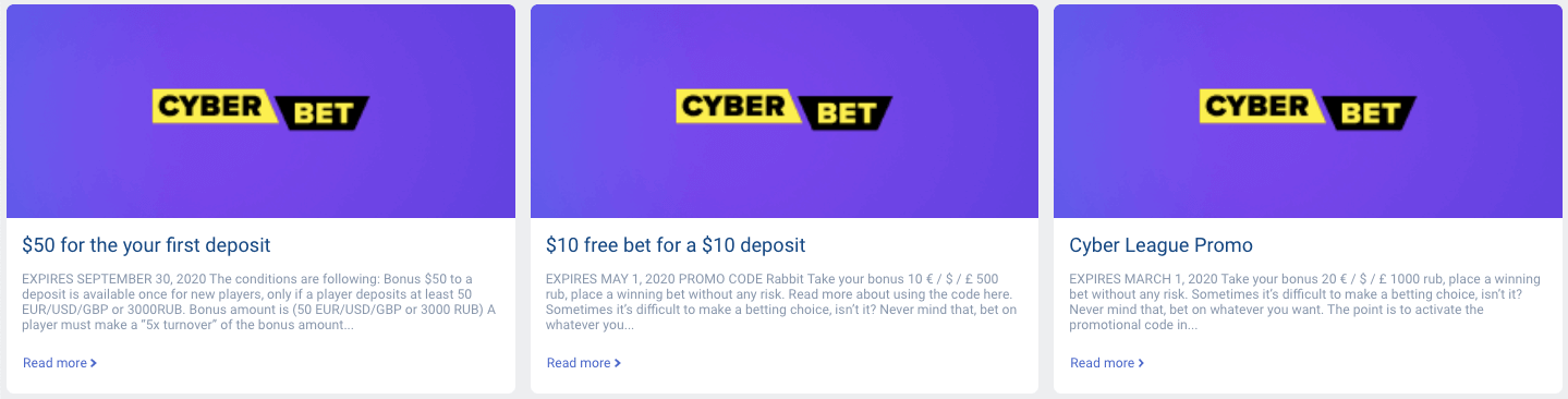 Cyber Bet Welcome Bonus