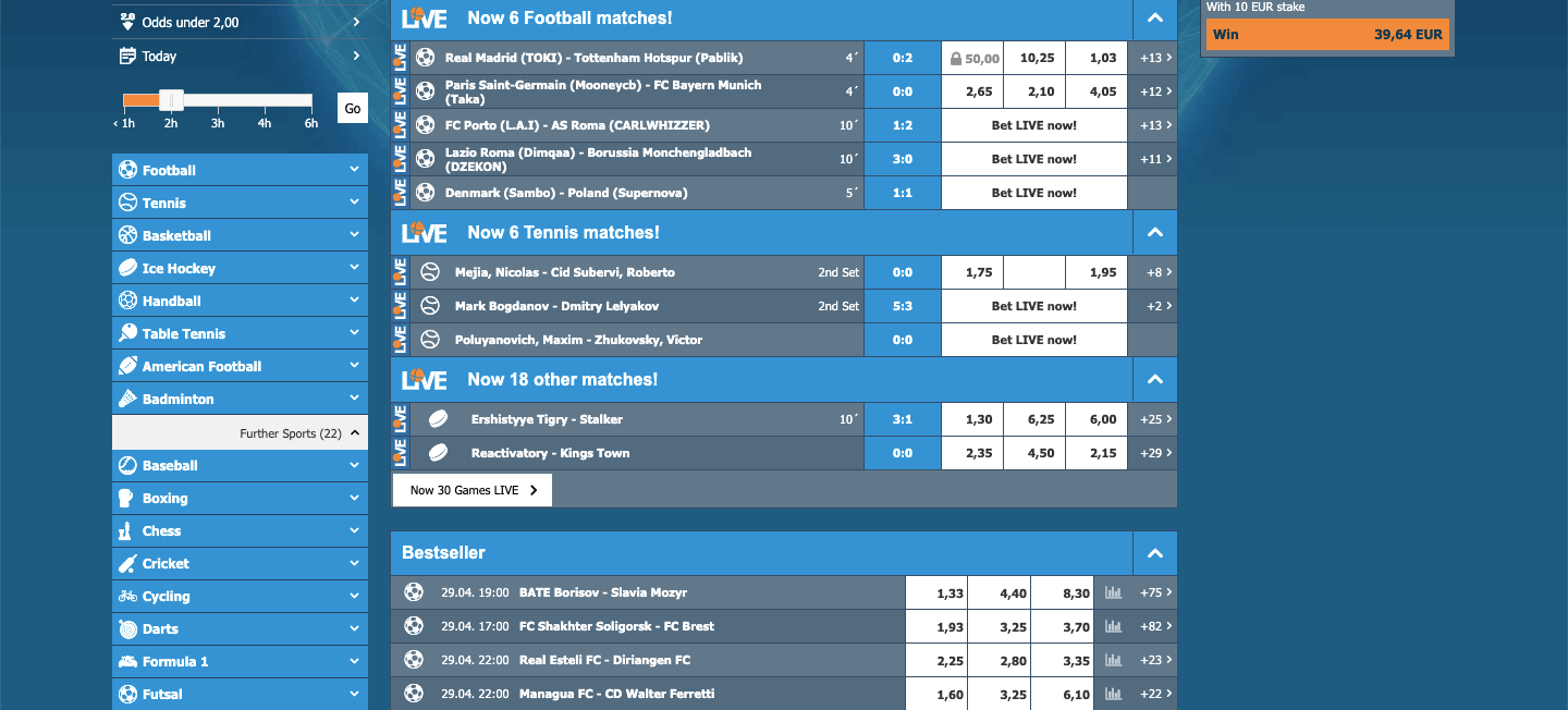 Betworld betting