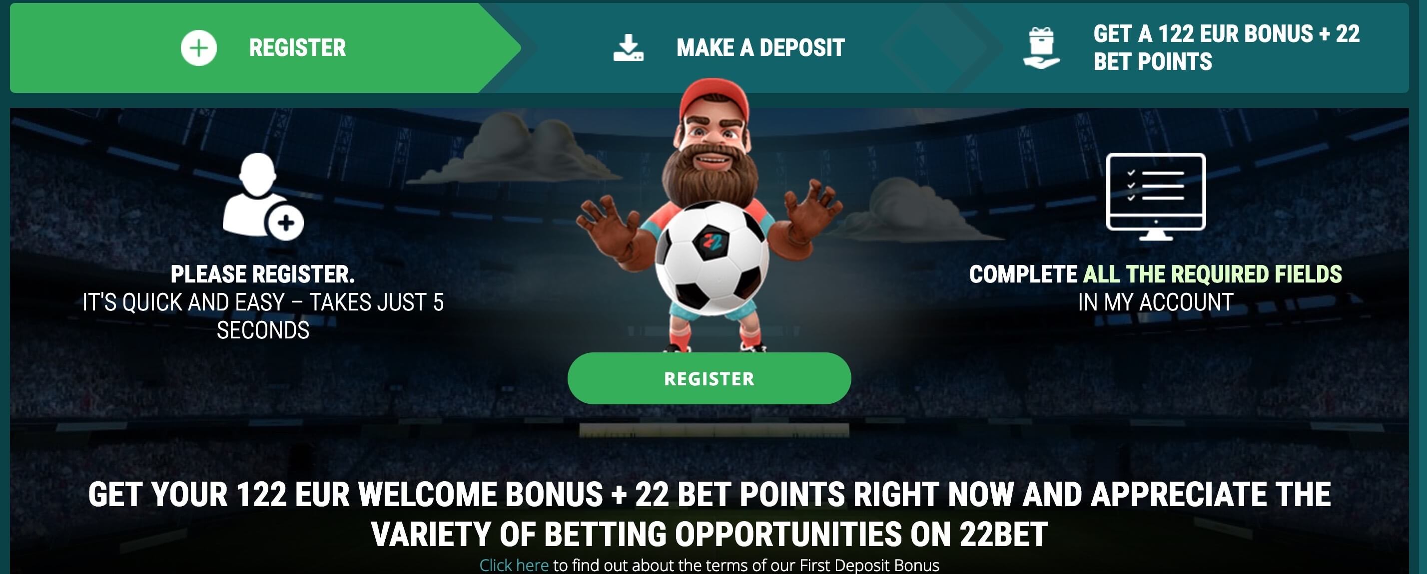 22bet bonuses