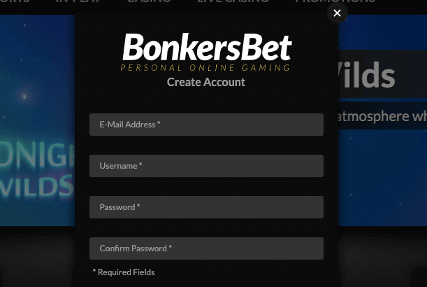 BonkersBet register