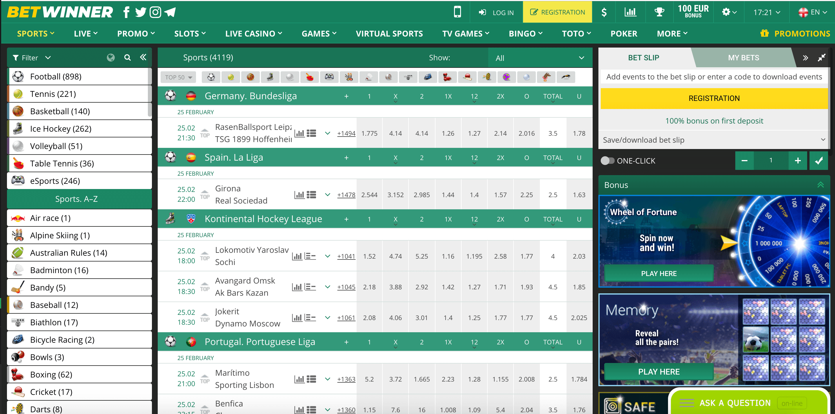 betwinner screenshot