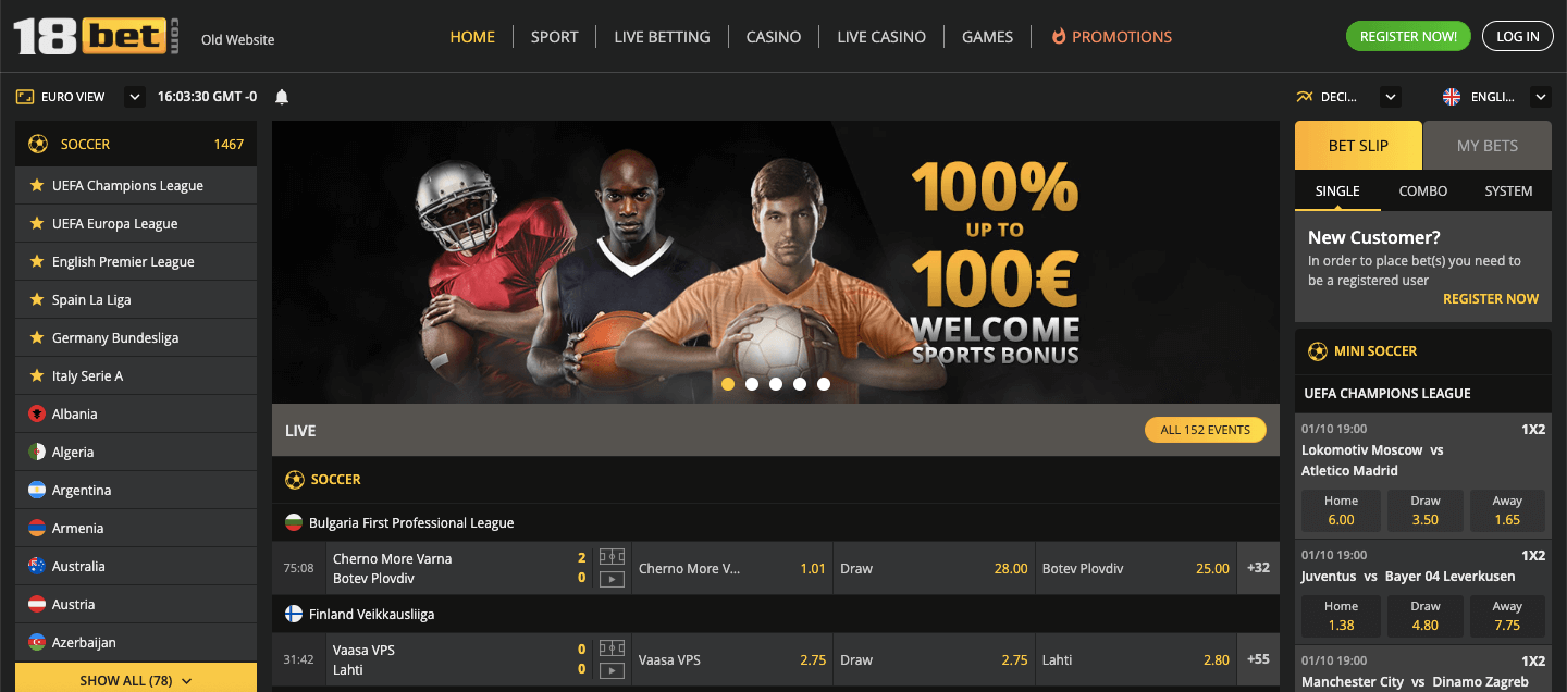 18bet homepage