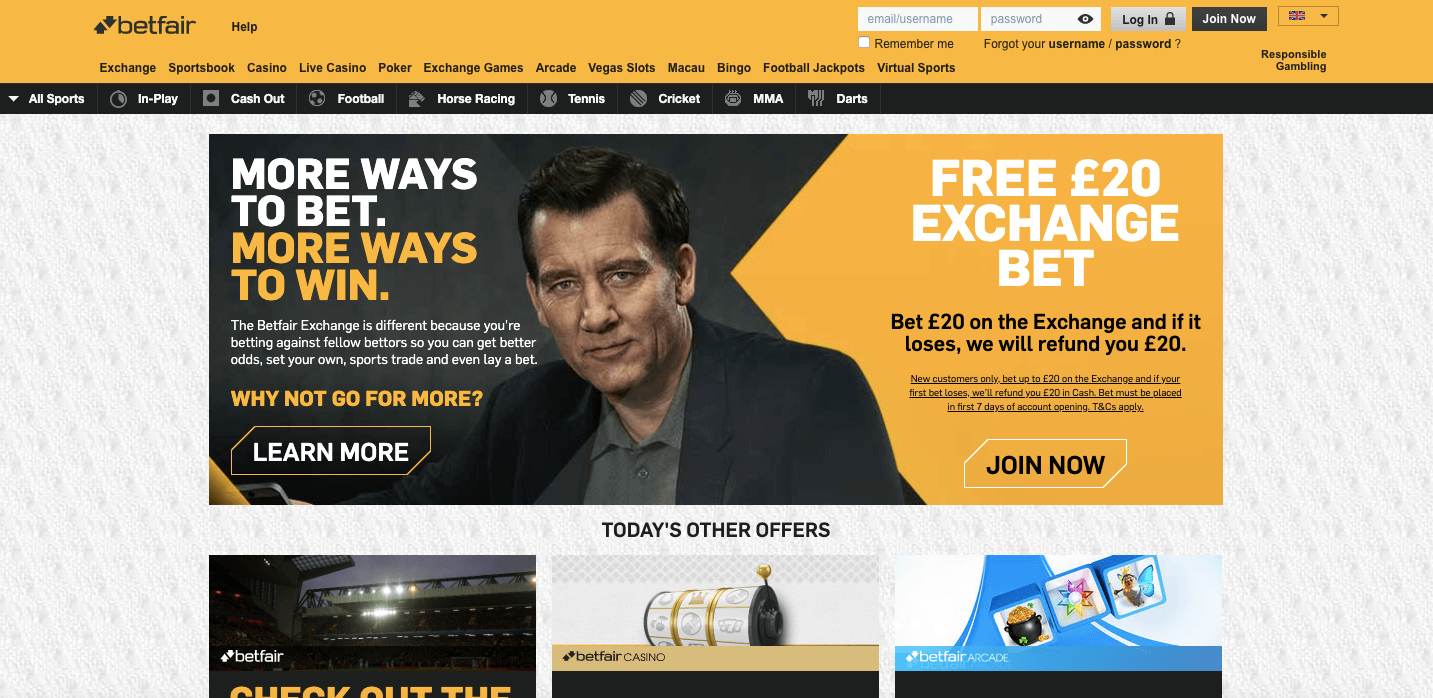 betfair homepage