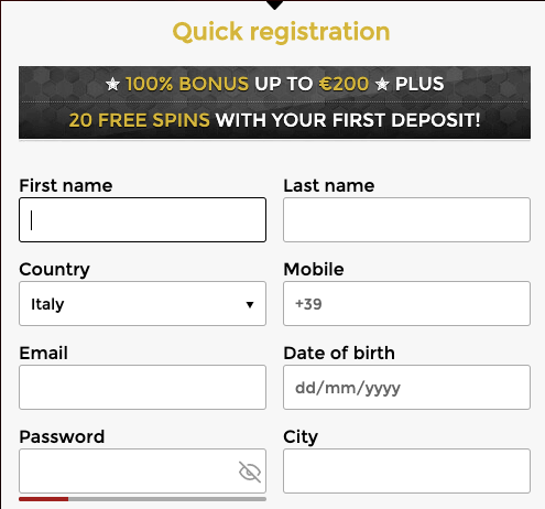 Unique Casino register