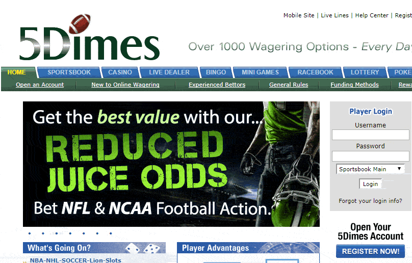 5dimes homepage