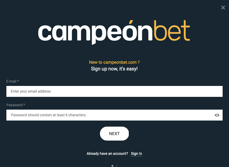 Campeonbet register