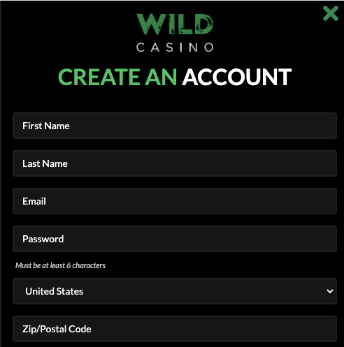 Wild Casino Register