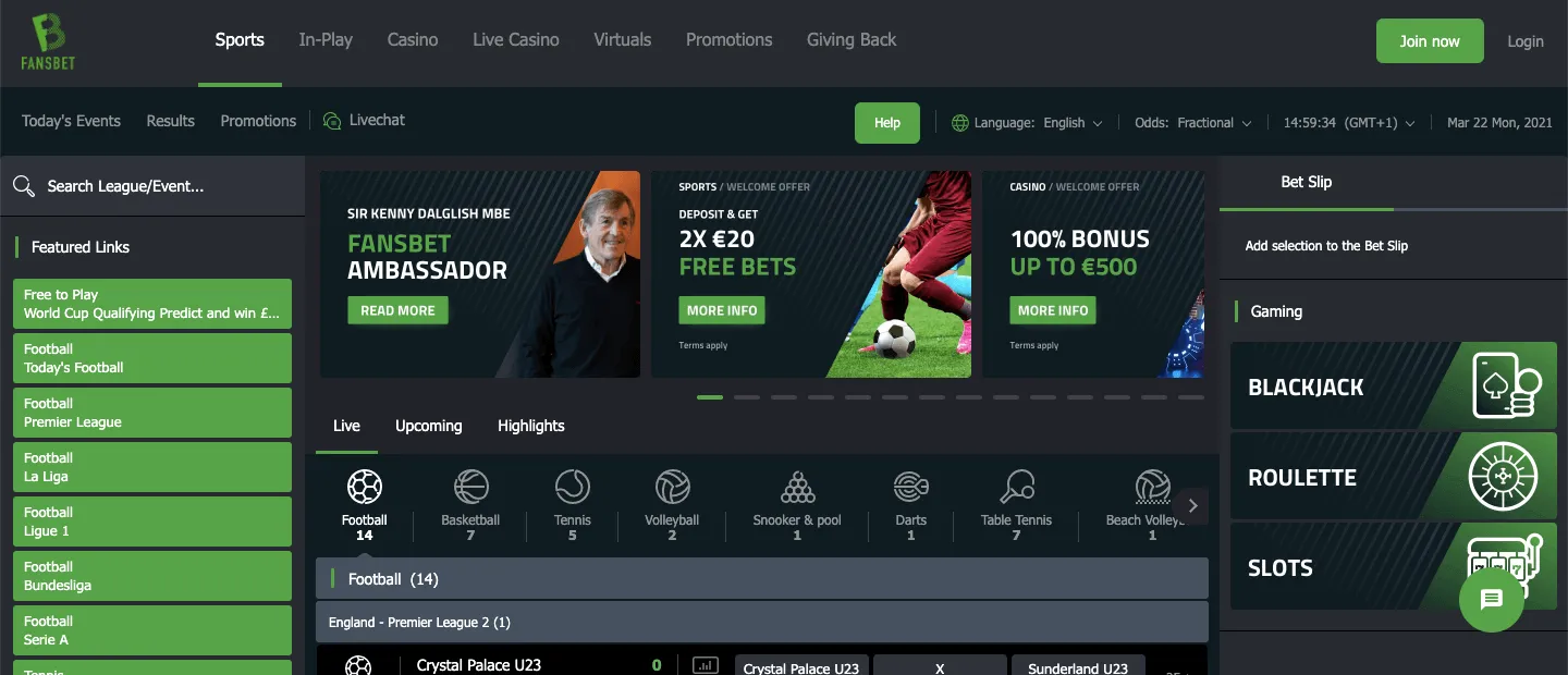 Fansbet Homepage